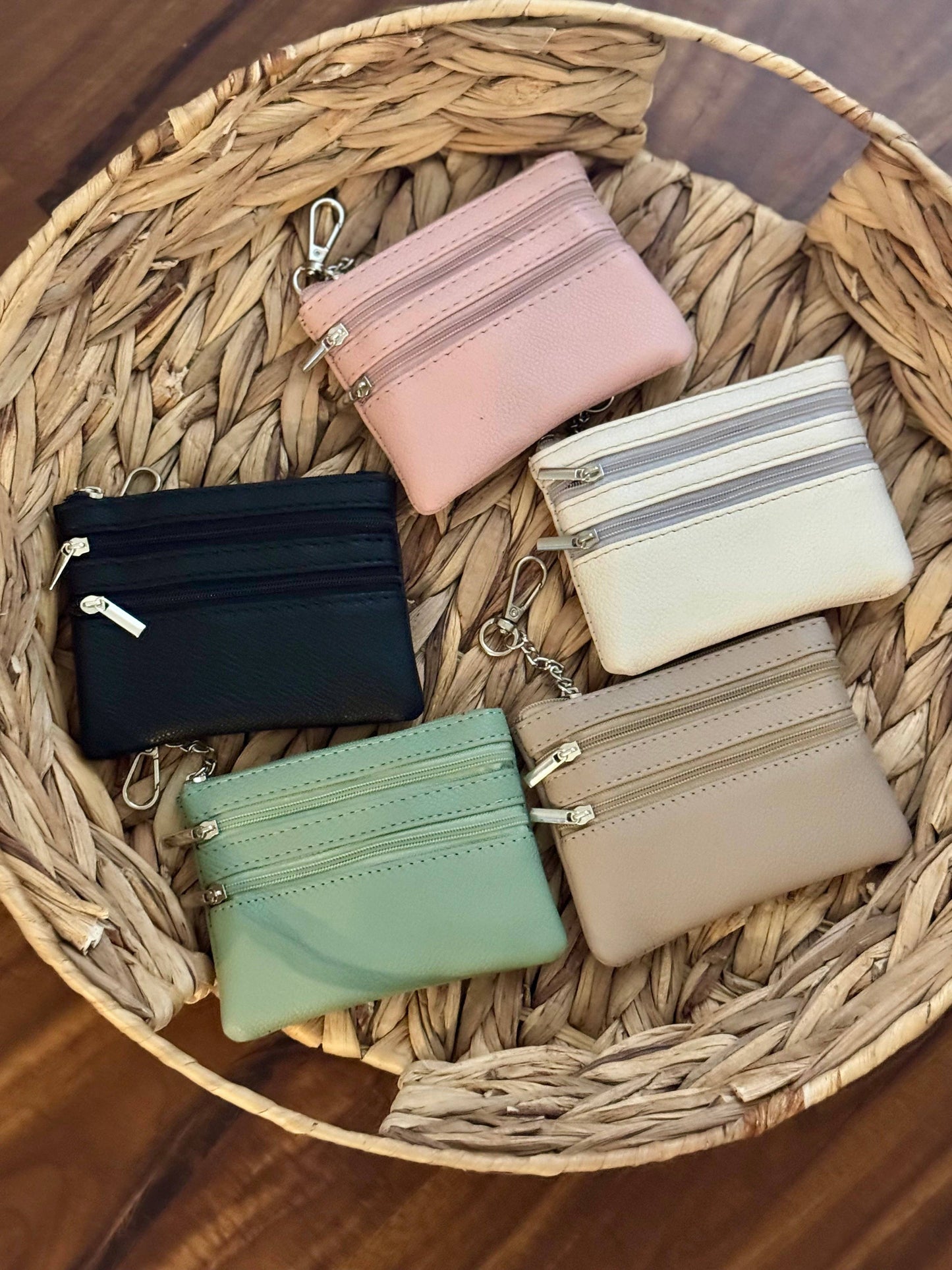 Double Zip Wallet: Tan