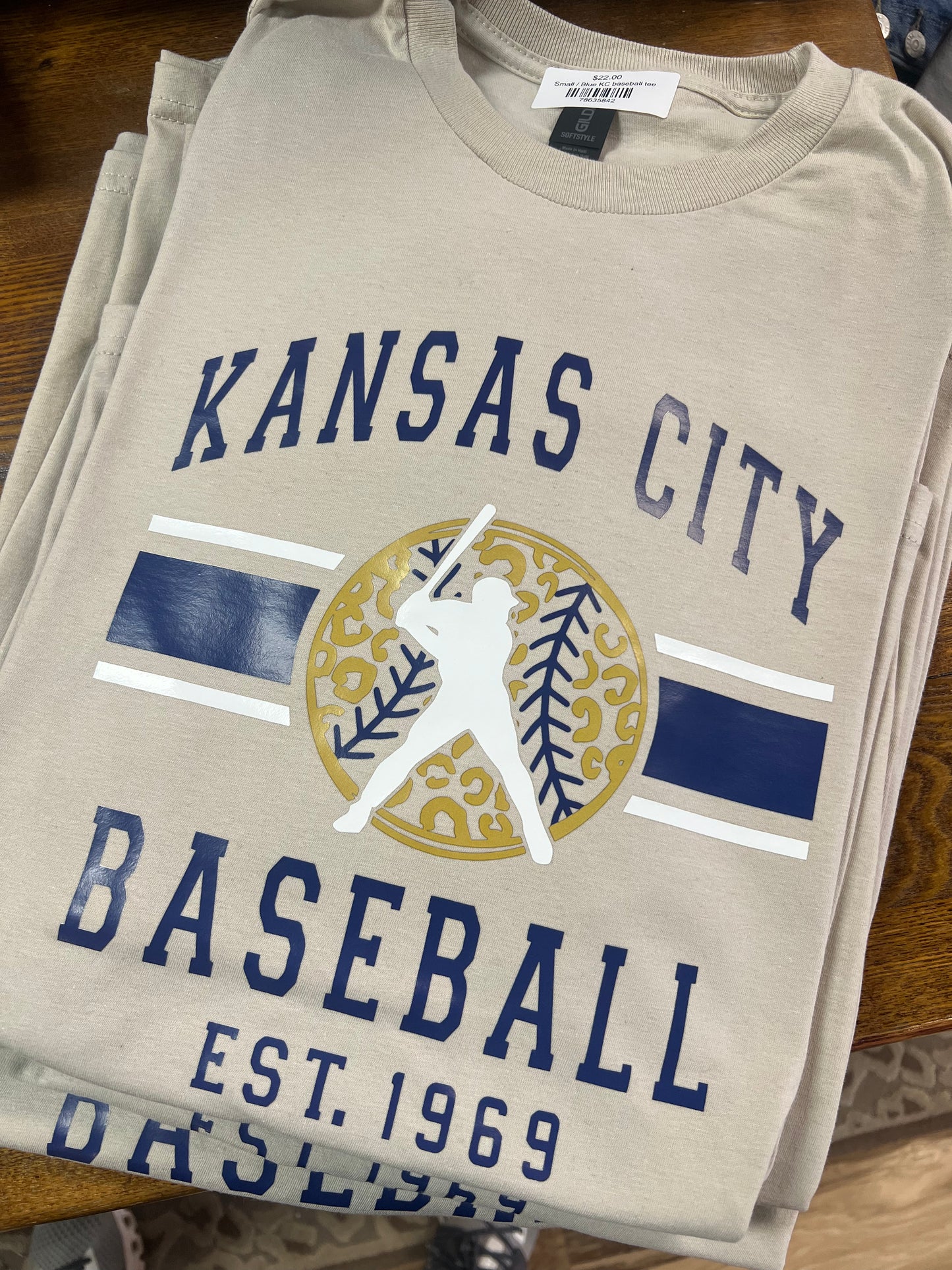 Blue KC baseball tee