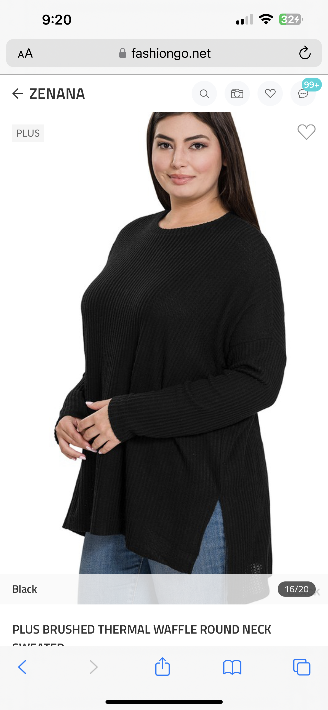 Thermal waffle top-black