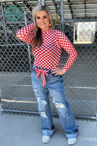Pep Rally Mesh Top Red: 3X
