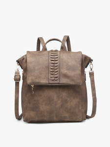 M2348 Vivian Distressed Convertible Backpack: Bone