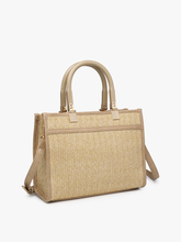M2233 Kaya Rattan Satchel w/ Dual Handles: Black