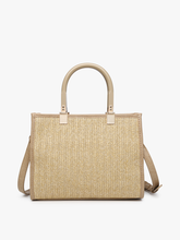 M2233 Kaya Rattan Satchel w/ Dual Handles: Black