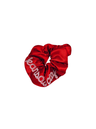 Kansas City Red Embroidered Scrunchie