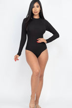 Mock Neck Ribbed Bodysuit: Gold / L