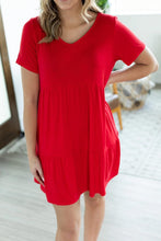 Red ruffle dress