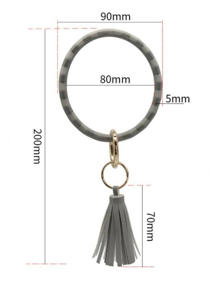 Triangle Diamond Silicone shaped Key Ring wristlet keychain: Army Green