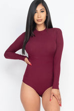 Mock Neck Ribbed Bodysuit: Gold / S