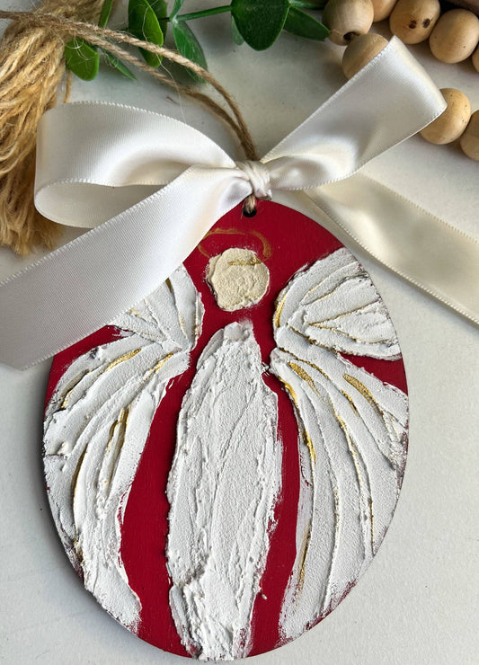 Angel Christmas Ornament Memorial Guardian Angel Red: Fair