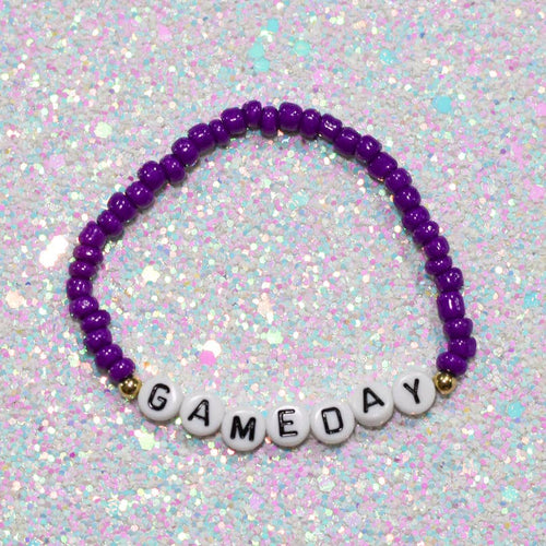 Gameday Beaded Bracelets: Purple GAMEDAY