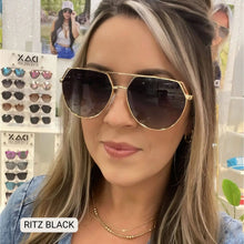 Ritz - Unisex Polarized Large Hair Friendly Aviator: Black Ombré