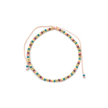 Colombian Thin Beaded Pull Tie Bracelet