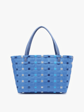 M2334 Abigail Basketweave Tote w/Vegan Leather Straps: Multi-Grey