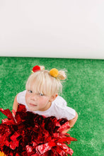 Red & Gold Party Pom Pom Clip Set