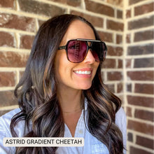 Astrid - Women's Oversized Aviator Sunglasses: Gradient Cheetah