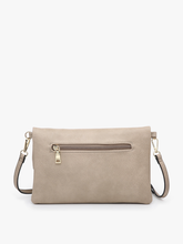 M1772 Austin Flapover Tassel Crossbody Clutch: Pewter