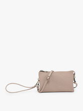 M013FCN Riley Faux Canvas 3 Compartment Crossbody: Che-Black/Lt. Grey