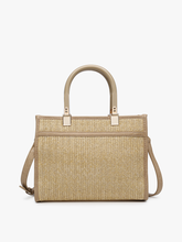 M2233 Kaya Rattan Satchel w/ Dual Handles: Black
