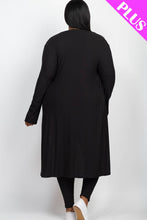Plus Size Long Sleeve Cardigan & Pants Set: Olive / 1X