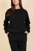 Classic Poly Fleece Crewneck Pullover: BLACK / S