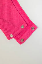 Ribbed One Shoulder Bodysuit: Fuchsia