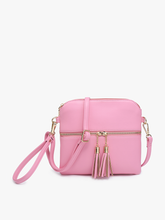 M1785 Tara Double Zip Crossbody Bag/Wristlet: Bubblegum