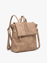 M2348 Vivian Distressed Convertible Backpack: Bone