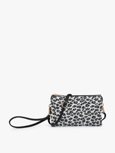 M013FCN Riley Faux Canvas 3 Compartment Crossbody: Che-Black/Lt. Grey