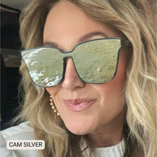 Cam - Women's Medium/ Large Square Sunglasses: Black