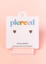 Tiny Black/White Checkered Heart