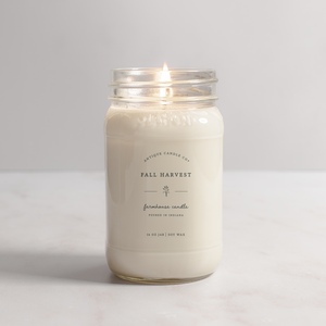 Fall Harvest - Soy Wax Mason Jar Candle: 16 oz