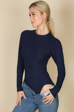 Mock Neck Ribbed Bodysuit: Gold / S