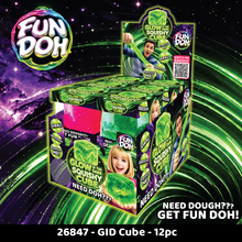 Fun Doh Glow in the Dark Squishy Sparkle Cube - 12/Display: Wholesale Price