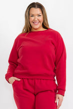 Plus Size Classic Poly Fleece Crewneck Pullover: Red / 1X