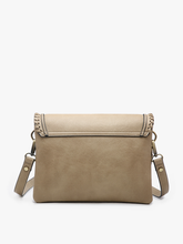M1802A Sloane Flapover Crossbody w/ Whipstitch and Tassel: Parchment