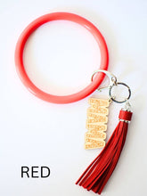 MAMA Keyring silicone keychain with MAMA charm & tassel: Red