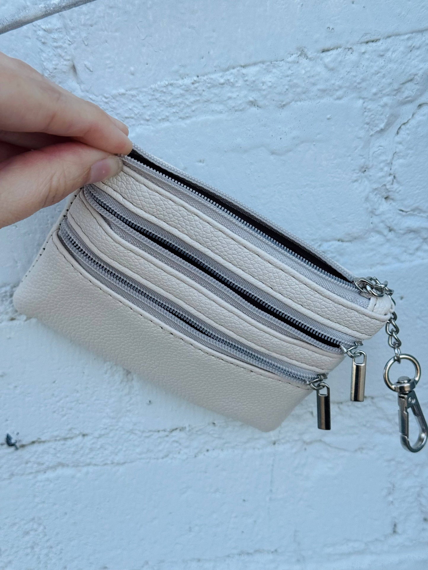 Double Zip Wallet: Tan