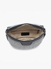 Kai Rhinestone Belt Bag – Long Strap Crossbody | EH2565 : Silver/Black