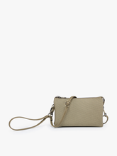M013FCN Riley Faux Canvas 3 Compartment Crossbody: Che-Black/Lt. Grey