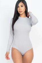 Mock Neck Ribbed Bodysuit: Gold / M
