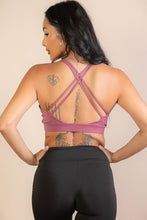 Criss Cross Back Sports Bra: BLACK / M