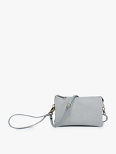 M013FCN Riley Faux Canvas 3 Compartment Crossbody: Che-Black/Lt. Grey