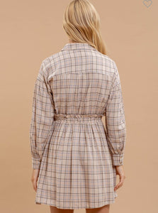 Chelsea button up plaid dress