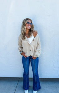 Cooper boyfriend cardigan-Vanilla