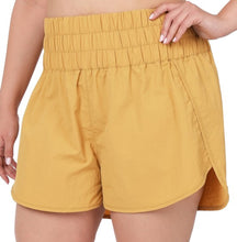 Smocked waistband shorts-lt mustard