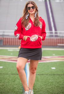 Football sequin quarter zip