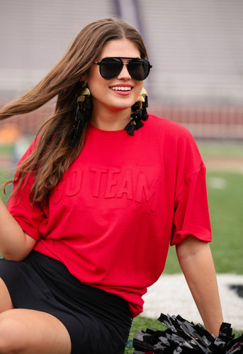 Go team tee in Red