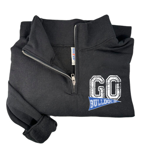 Preorder-Go Bulldogs blue quarter zip