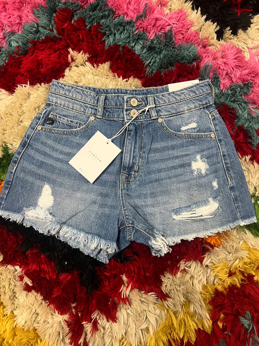 Mom high rise denim shorts
