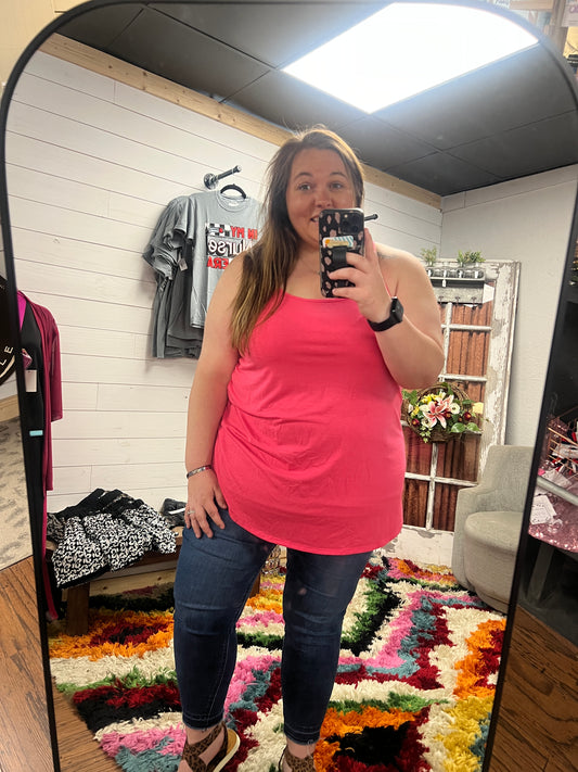 Reversible spaghetti tank-coral